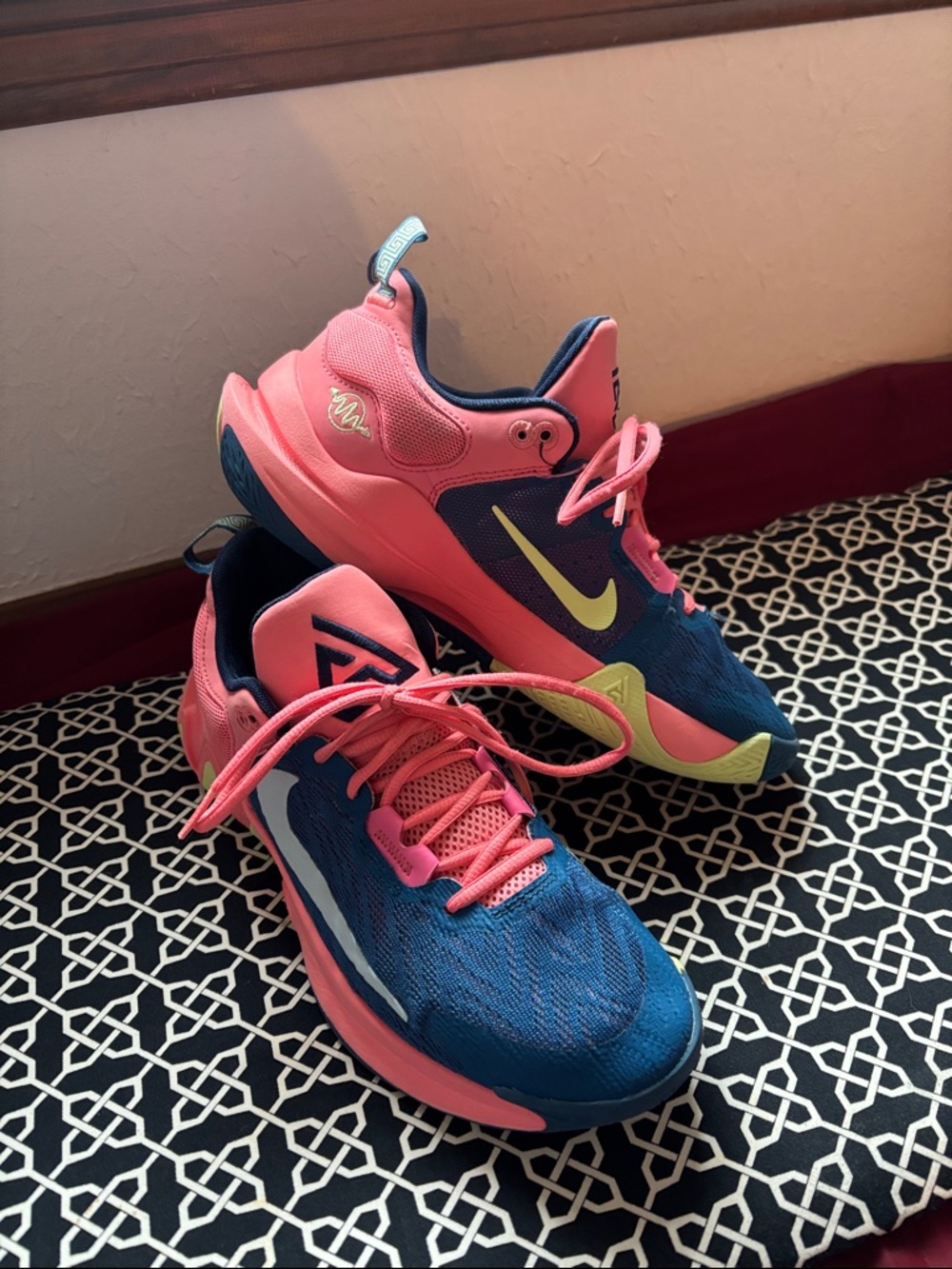 Nike Women's Coral Pink, Navy & Lime Athletic Shoes